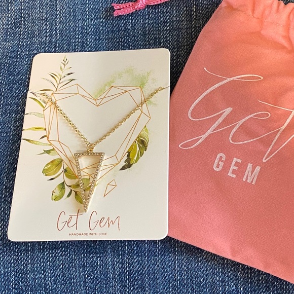 Get Gem Pave Triangle Necklace - Picture 3 of 3